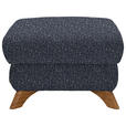 HOCKER Bouclé Dunkelblau  - Eichefarben/Dunkelblau, MODERN, Holz/Textil (65/47/65cm) - Valnatura