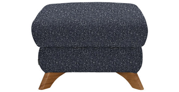 HOCKER Bouclé Dunkelblau - Eichefarben/Dunkelblau, MODERN, Holz/Textil (65/47/65cm) - Valnatura