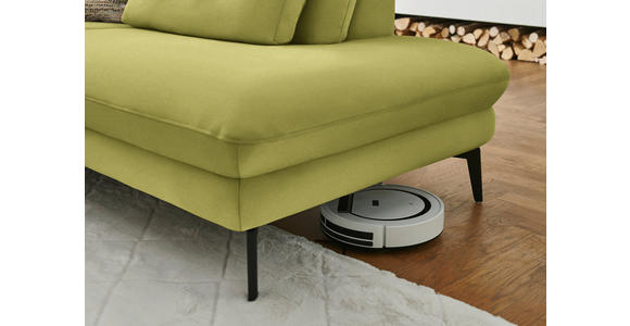 WOHNLANDSCHAFT  in Chenille, Flachgewebe Hellgrün  - Schwarz/Hellgrün, Design, Textil/Metall (180/344/208cm) - Dieter Knoll