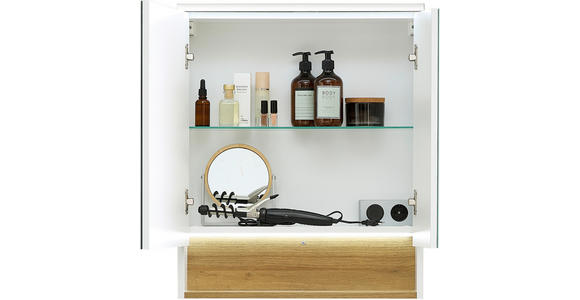 SPIEGELSCHRANK 60/71,6/21,4 cm - Weiß, KONVENTIONELL, Glas/Holzwerkstoff (60/71,6/21,4cm) - Xora