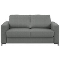 SCHLAFSOFA Webstoff Grau Fussart wählbar, Stoffauswahl, Schlafen auf Sitzhöhe, Armteil rechts, Armteil links, Rückenfutter  - Schwarz/Grau, Konventionell, Textil/Metall (196/87/103cm) - Dieter Knoll