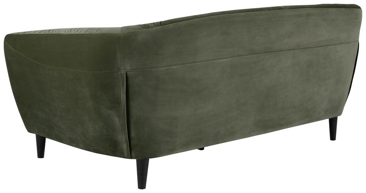 CHESTERFIELD-SOFA in Samt Dunkelgrün  - Dunkelgrün/Schwarz, Trend, Holz/Textil (191/78/84cm) - Ambia Home