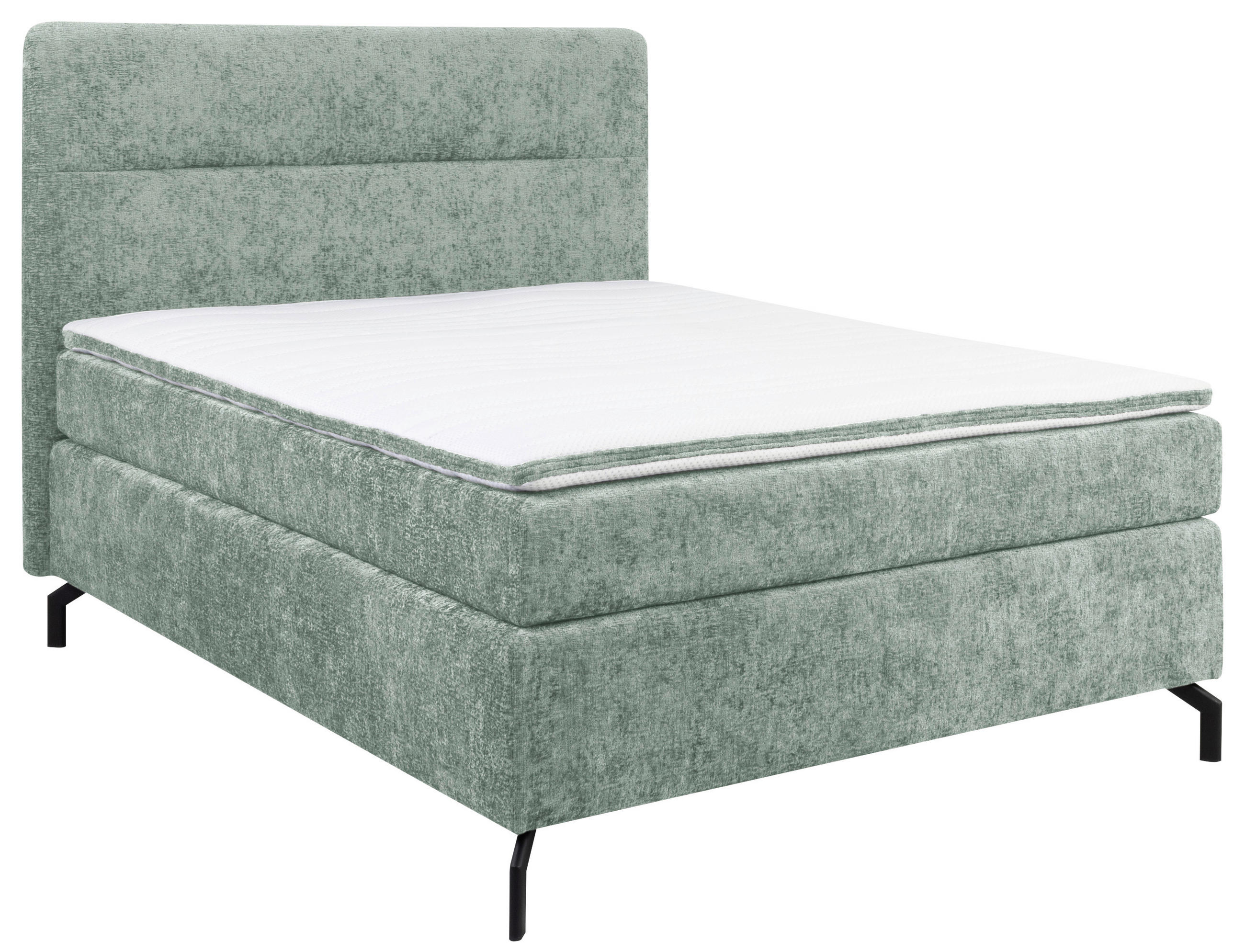 BOXSPRINGBETT 140/200 cm  in Jadegrün  - Jadegrün/Schwarz, Design, Textil/Metall (140/200cm) - Esposa