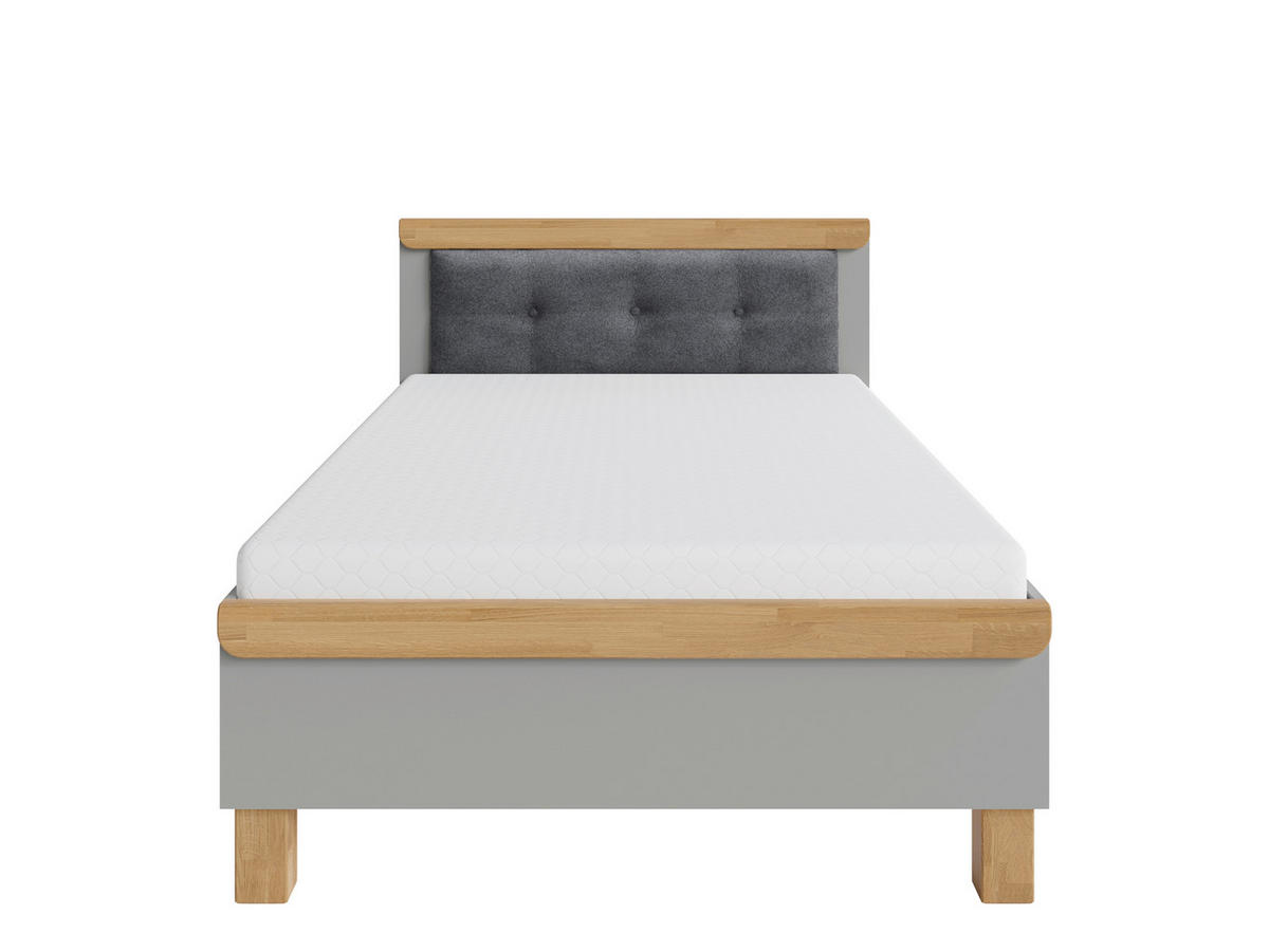 BETT 140/200 cm  in Grau, Eichefarben  - Eichefarben/Grau, KONVENTIONELL, Holz/Textil (140/200cm) - Cantus