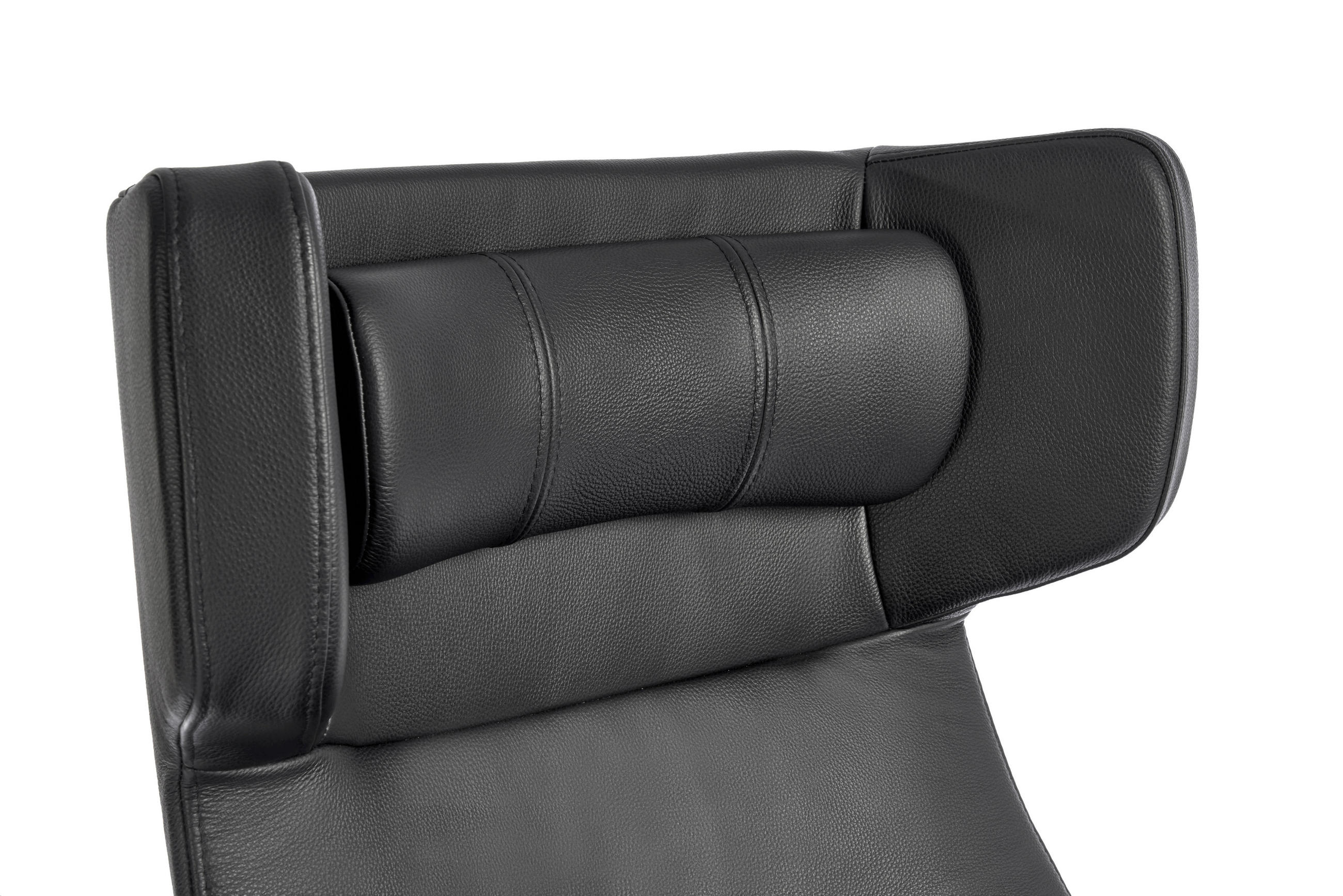 RELAXSESSEL in Leder Schwarz  - Schwarz, Design, Leder/Metall (73/110/83cm) - Conform