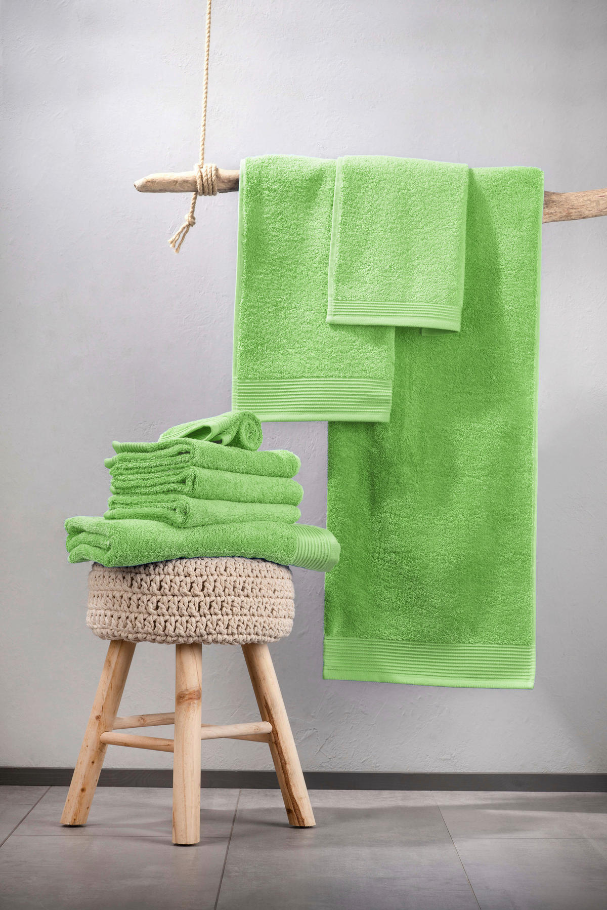 FROTTIERSET PANA Hellgrün 8-teilig  - Hellgrün, Basics, Textil