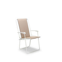 KLAPPSTUHL in Metall, Textil Weiß, Beige  - Beige/Weiß, Basics, Textil/Metall (56/93/53cm)