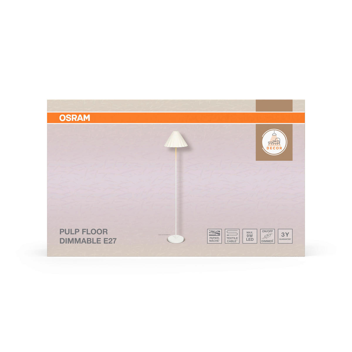 STEHLEUCHTE 31/150.5 cm    - Basics, Papier/Metall (31/150.5cm) - Osram