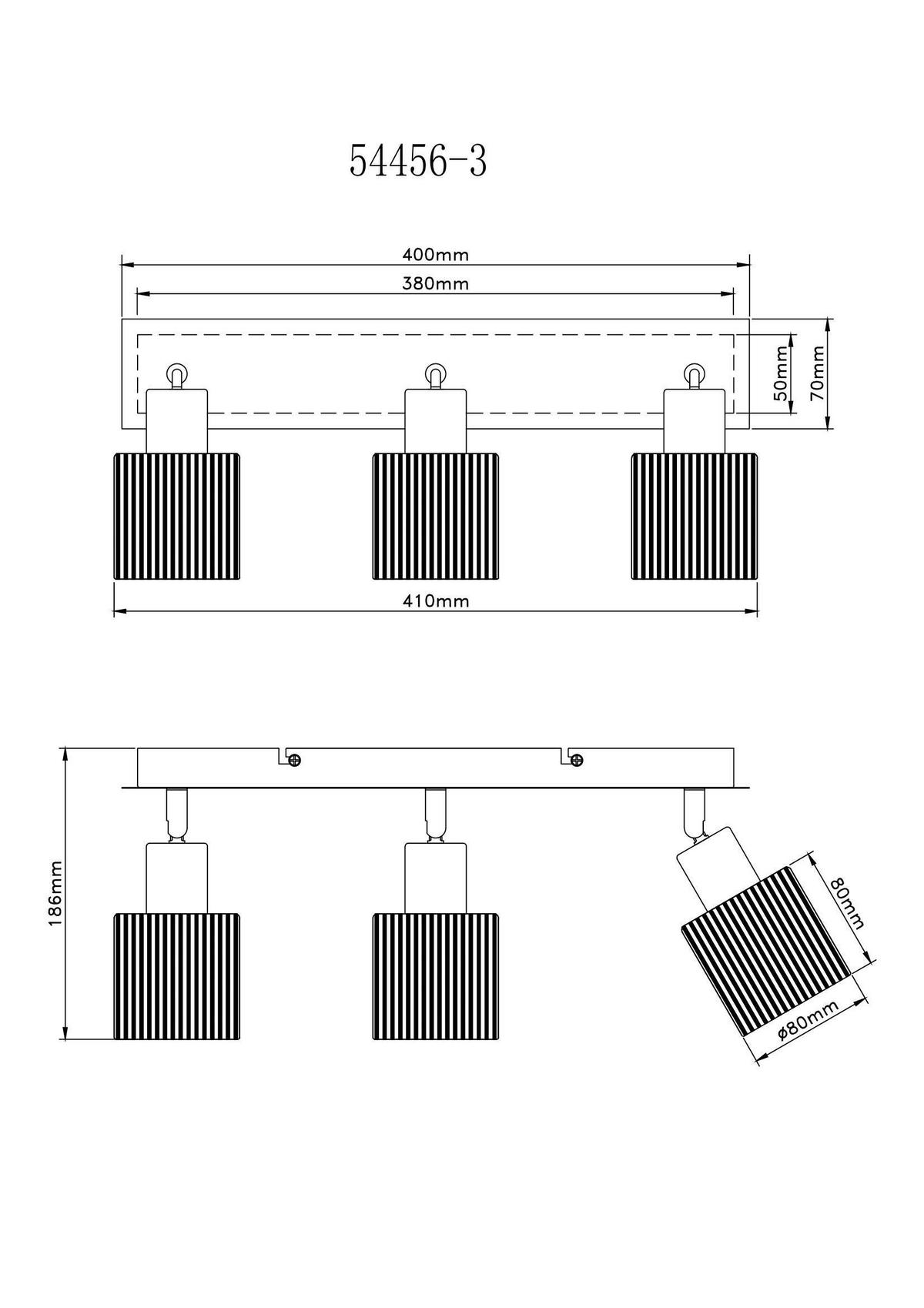 STRAHLER 41/8/18,6 cm   - Schwarzchrom/Weiß, Basics, Glas/Metall (41/8/18,6cm) - Globo