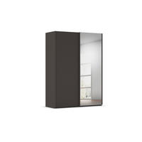 SCHWEBETÜRENSCHRANK 162/223/69 cm,  in Graphitfarben, 2 Tür(en)  - Graphitfarben, Basics, Glas/Holzwerkstoff (162/223/69cm) - Rauch Möbel