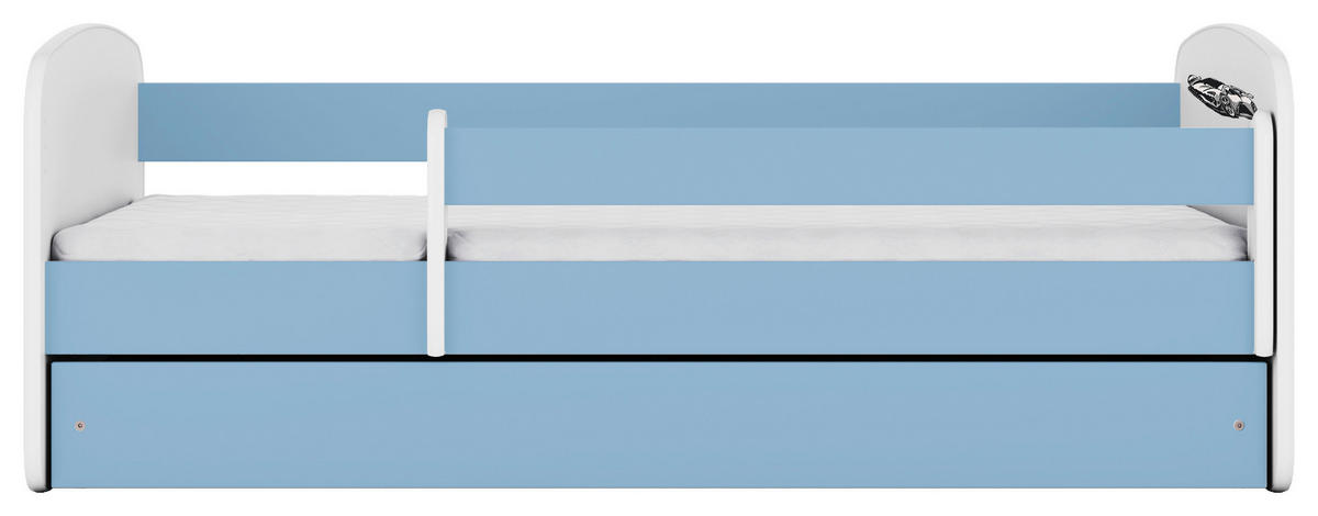 KINDER-/JUNIORBETT 80/160 cm  in Blau, Weiß  - Blau/Birkefarben, MODERN, Holz/Holzwerkstoff (80/160cm) - MID.YOU