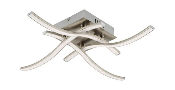 LED-DECKENLEUCHTE 47,5/47,5/9,5 cm  - Nickelfarben, KONVENTIONELL, Kunststoff/Metall (47,5/47,5/9,5cm) - Novel