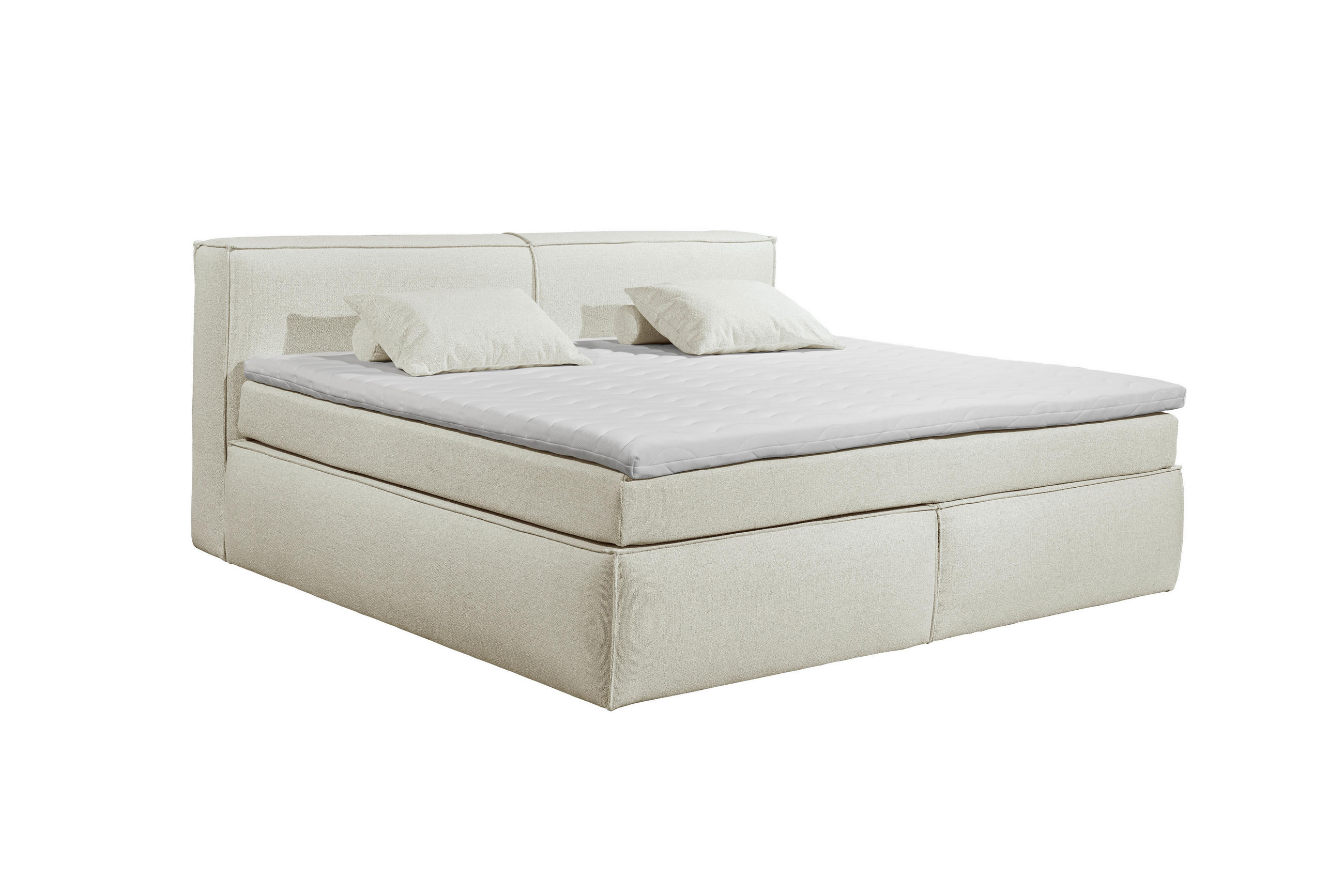 FAMILIENBOXSPRINGBETT - Creme/Schwarz, LIFESTYLE, Kunststoff/Textil (240/200cm) - Esposa