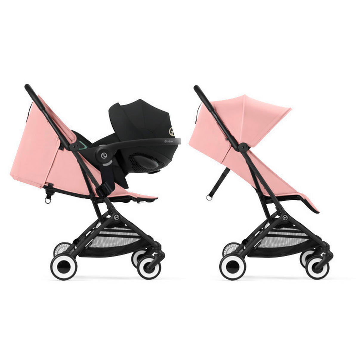 KIŠOBRAN KOLICA  Orfeo  - ružičasta/crna, Basics, tekstil/plastika (77/52/102cm) - Cybex