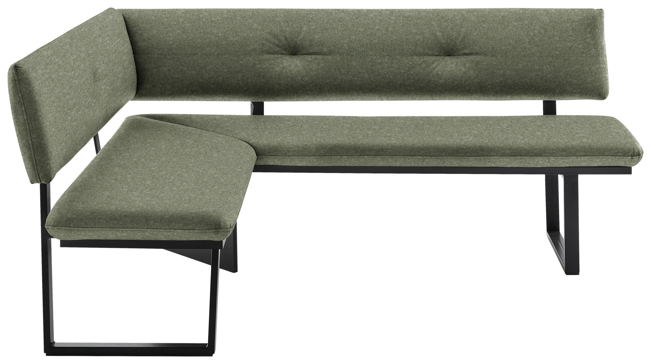 ECKBANK 150/190 cm  in Grün, Schwarz  - Schwarz/Grün, MODERN, Textil/Metall (150/190cm) - Cantus