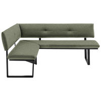 ECKBANK 140/180 cm  in Grün, Schwarz  - Schwarz/Grün, MODERN, Textil/Metall (140/180cm) - Cantus