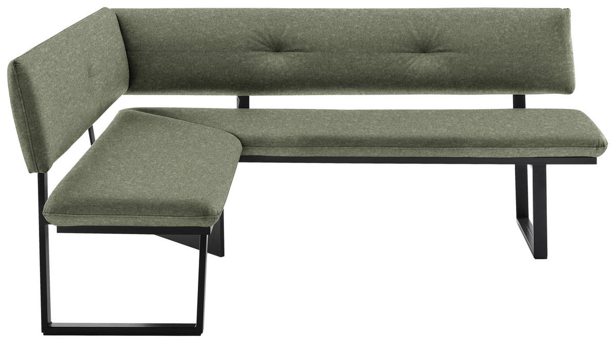 ECKBANK 140/180 cm  in Grün, Schwarz  - Schwarz/Grün, MODERN, Textil/Metall (140/180cm) - Cantus