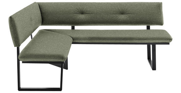 ECKBANK 150/190 cm in Grün, Schwarz - Schwarz/Grün, MODERN, Textil/Metall (150/190cm) - Cantus