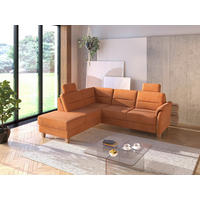 ECKSOFA PALMERA V Terracotta Flachgewebe Kopfstütze, Liegefläche im Originalstoff  - Eichefarben/Terracotta, KONVENTIONELL, Holz/Textil (212/236cm) - Sit & More