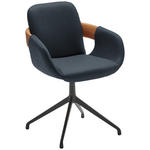 ARMLEHNSTUHL  Lederauswahl, Stoffauswahl, Typenauswahl, Sitzfläche 360° drehbar  Echtleder  - Eichefarben/Cognac, Natur, Leder/Holz (60/86/60cm) - Valnatura