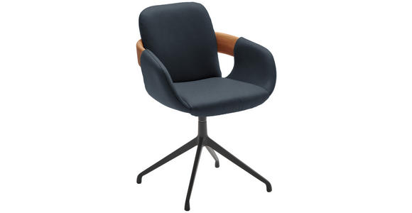 ARMLEHNSTUHL  Lederauswahl, Stoffauswahl, Typenauswahl, Sitzfläche 360° drehbar  Echtleder  - Eichefarben/Cognac, Natur, Leder/Holz (60/86/60cm) - Valnatura