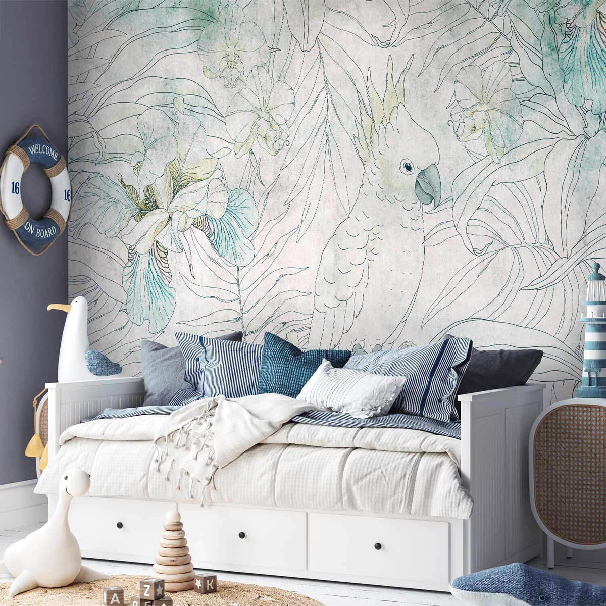 FOTOTAPET 400/280 cm  - grön/ljusgrå, Lifestyle, textil (400/280cm) - artgeist