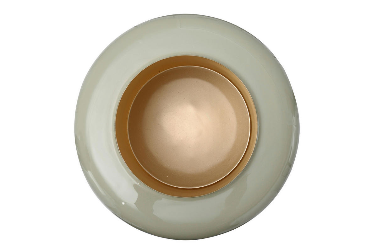 VASE  - Goldfarben/Mintgrün, Trend, Metall (34/34/36.5cm) - Kayoom