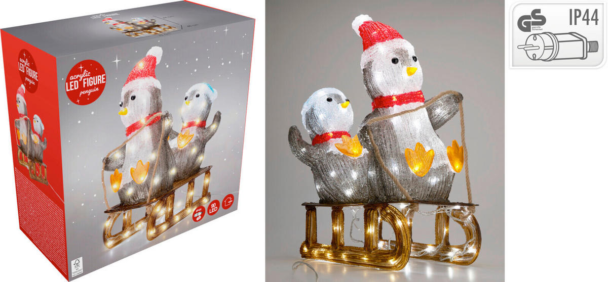 KARÁCSONYI FIGURA - piros, Basics, műanyag (46cm)