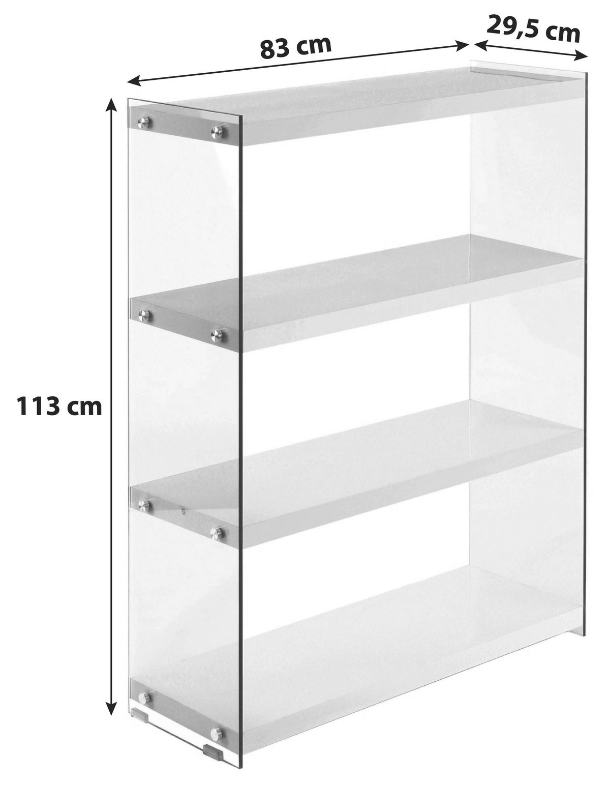 REGAL  83/113/29,5 cm Grau  - Grau, Modern, Glas/Holzwerkstoff (83/113/29,5cm) - Kayoom