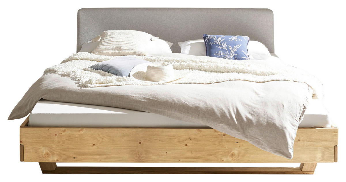 BETT 180/200 cm  in Fichtefarben  - Fichtefarben/Hellgrau, MODERN, Holz (180/200cm) - MID.YOU