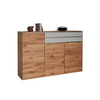 HIGHBOARD Schlammfarben, Buchefarben  182/119/40 cm  - Edelstahlfarben/Schlammfarben, Natur, Glas/Holz (182/119/40cm) - Valnatura