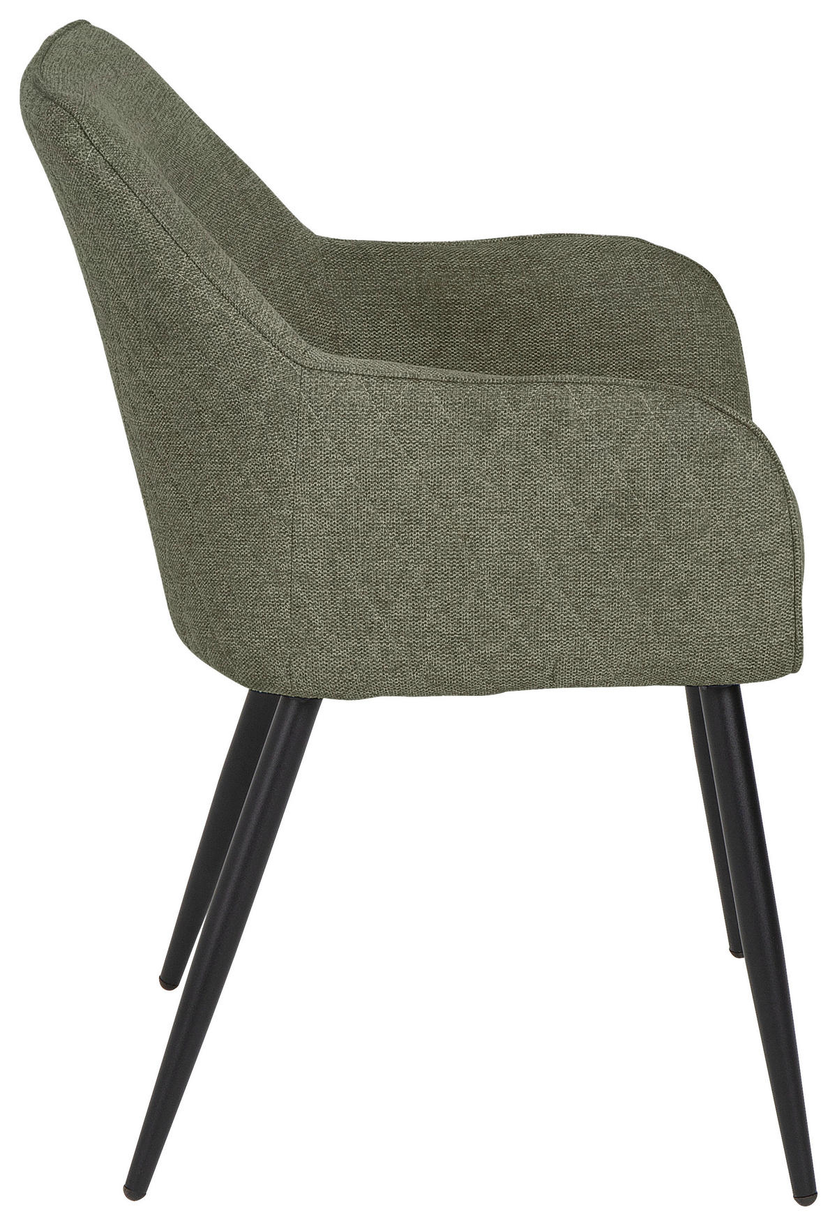 ARMLEHNSTUHL  in Webstoff  - Schwarz/Olivgrün, KONVENTIONELL, Textil/Metall (62/86/63cm) - SetOne by Musterring