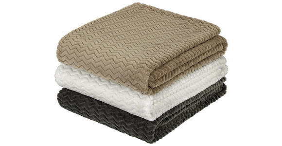 Kuscheldecke Talisha - Grau, MODERN, Textil - Luca Bessoni