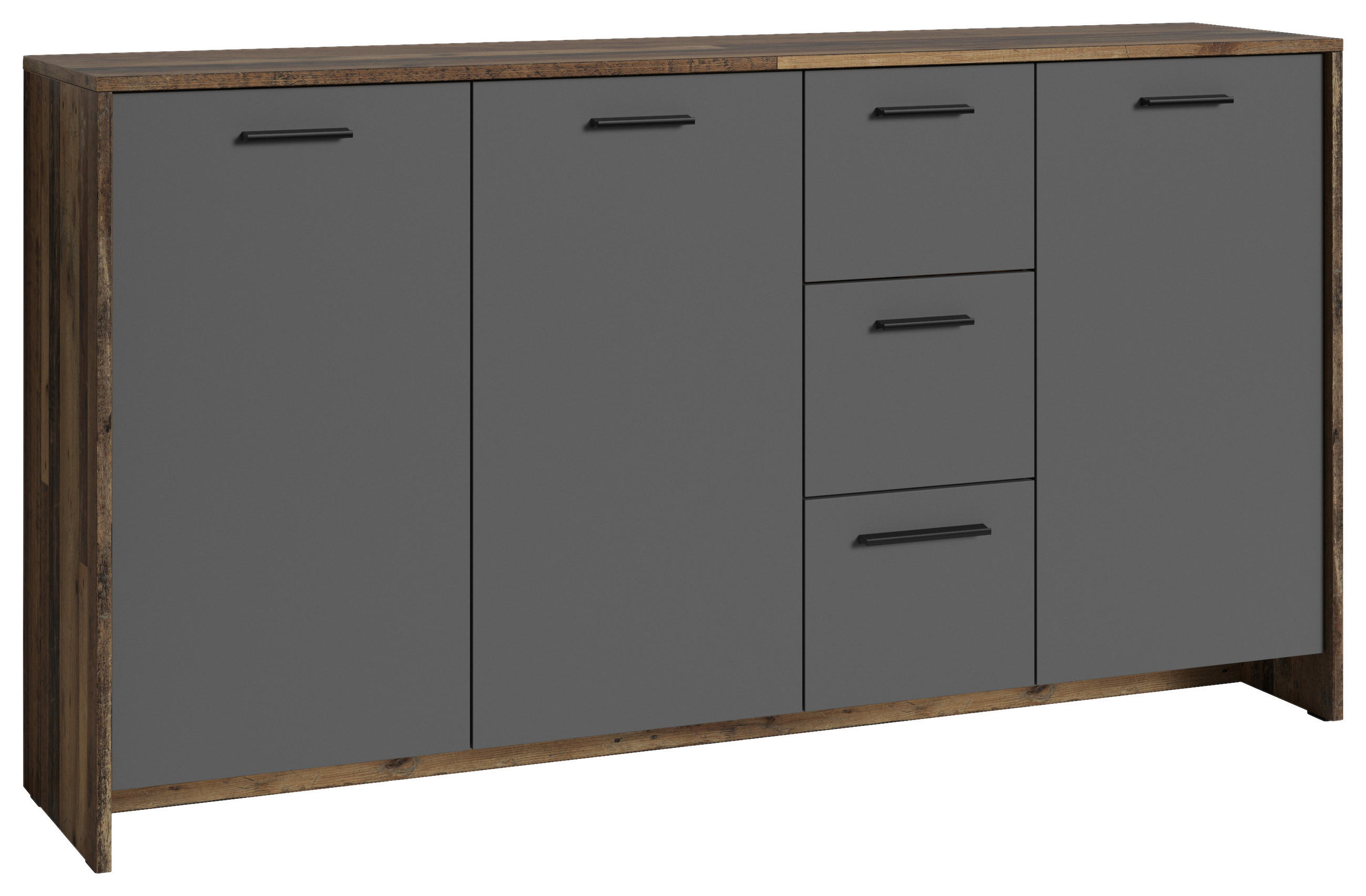 SIDEBOARD Ben  in 153/83/35 cm  - Anthrazit/Schwarz, MODERN, Holzwerkstoff/Kunststoff (153/83/35cm) - MID.YOU