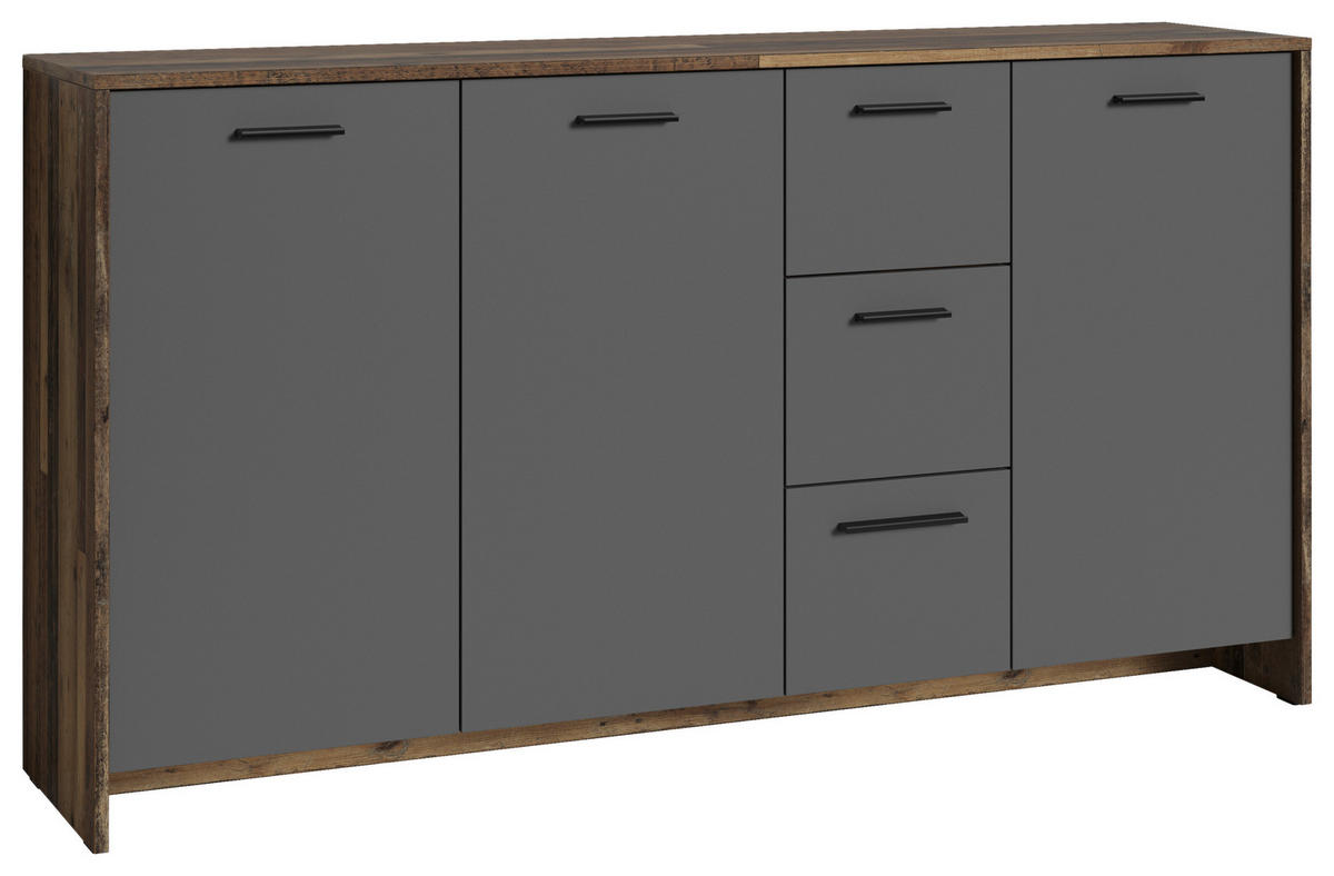 SIDEBOARD Ben  in 153/83/35 cm  - Anthrazit/Schwarz, MODERN, Holzwerkstoff/Kunststoff (153/83/35cm) - MID.YOU
