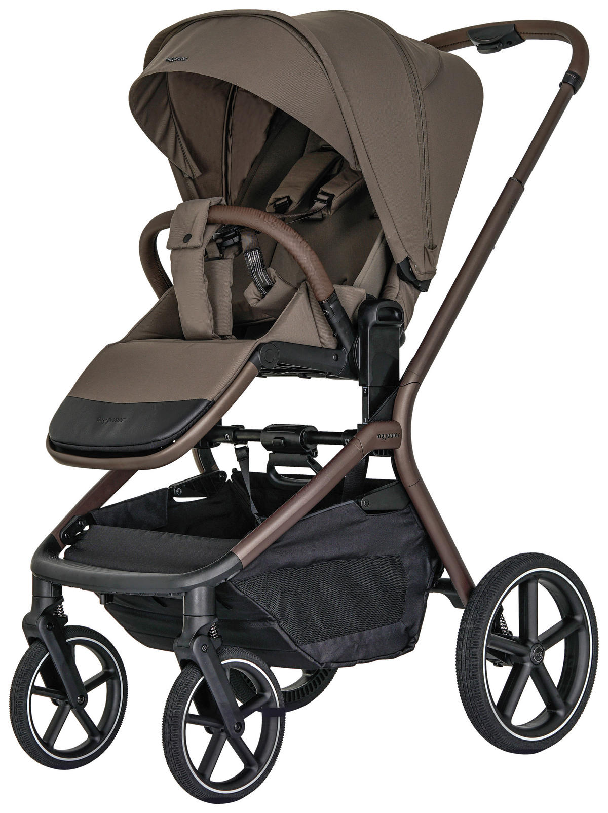KOMBIKINDERWAGEN MAVI 2in1  - Mokka, Trend, Textil/Metall (92/55/110.5cm) - My Junior