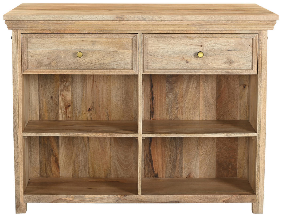 KÜCHENINSEL 125/94/80 cm  in Naturfarben  - Messingfarben/Naturfarben, Design, Holz/Metall (125/94/80cm) - Livetastic