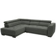 ECKSOFA in Struktur Grau  205/284 cm  - Schwarz/Grau, Design, Kunststoff/Textil (205/284cm) - Xora