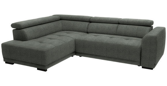 ECKSOFA in Struktur Grau  205/284 cm  - Schwarz/Grau, Design, Kunststoff/Textil (205/284cm) - Xora