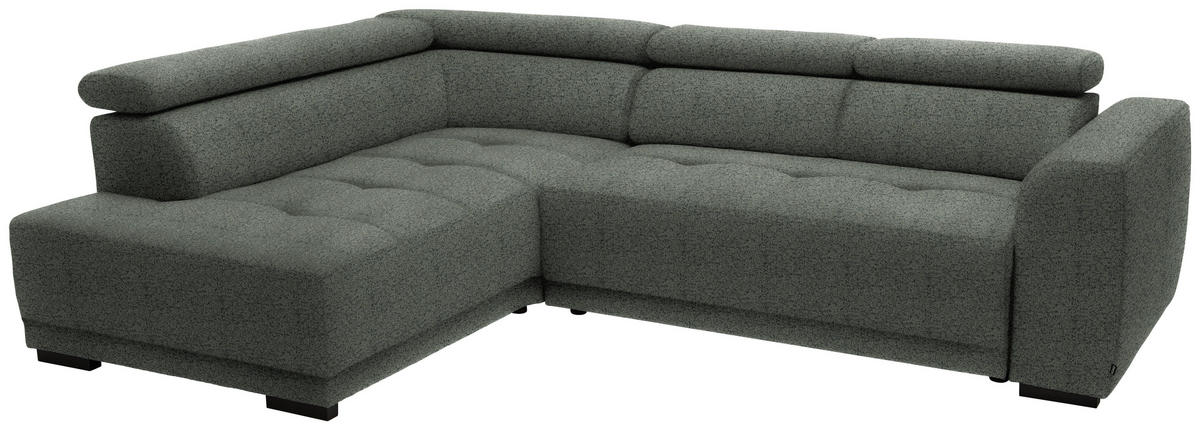 ECKSOFA in Struktur Grau   - Schwarz/Grau, Design, Kunststoff/Textil (205kg) - Xora