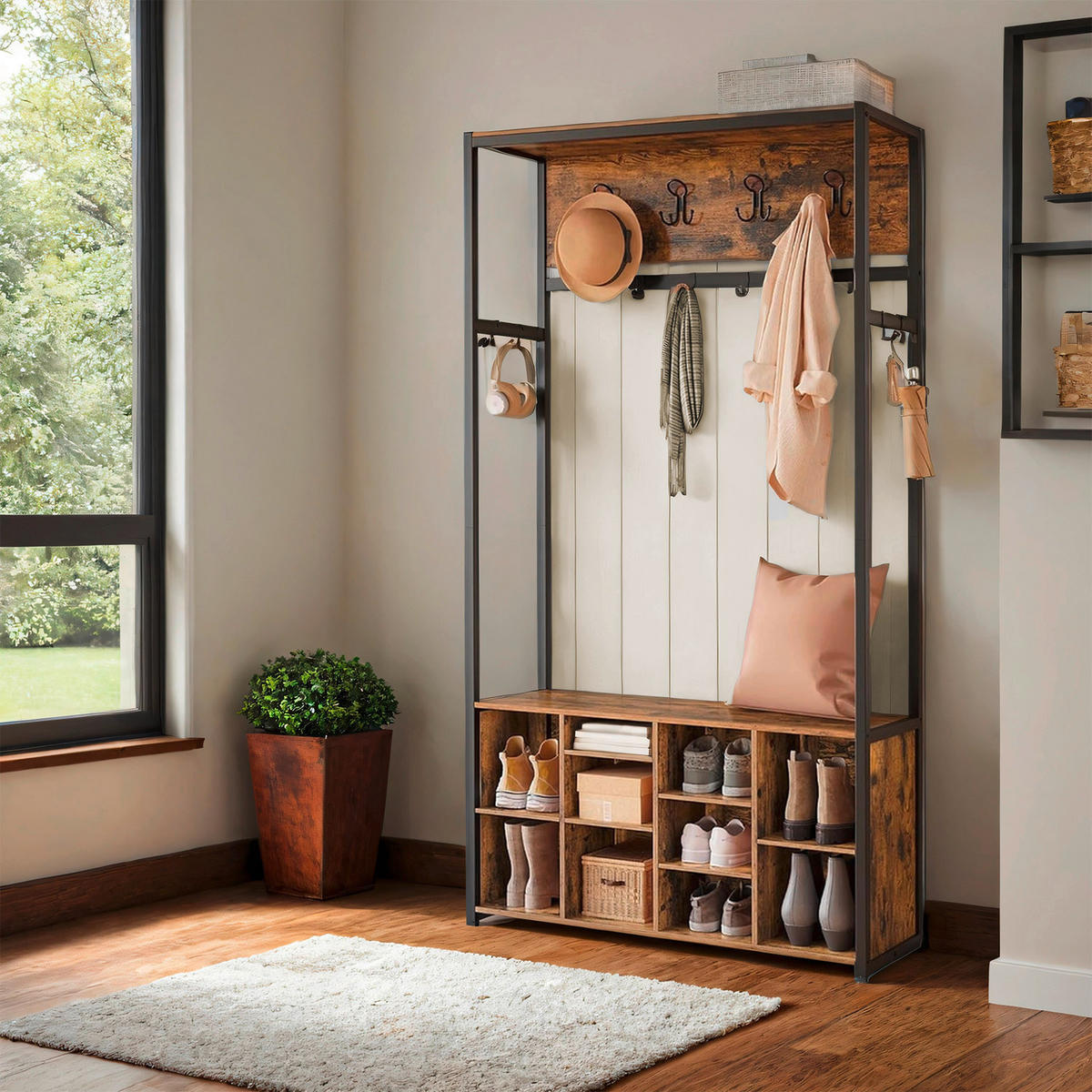 GARDEROBE  in 100/180/32 cm  - Schwarz/Braun, MODERN, Holzwerkstoff/Metall (100/180/32cm) - MID.YOU