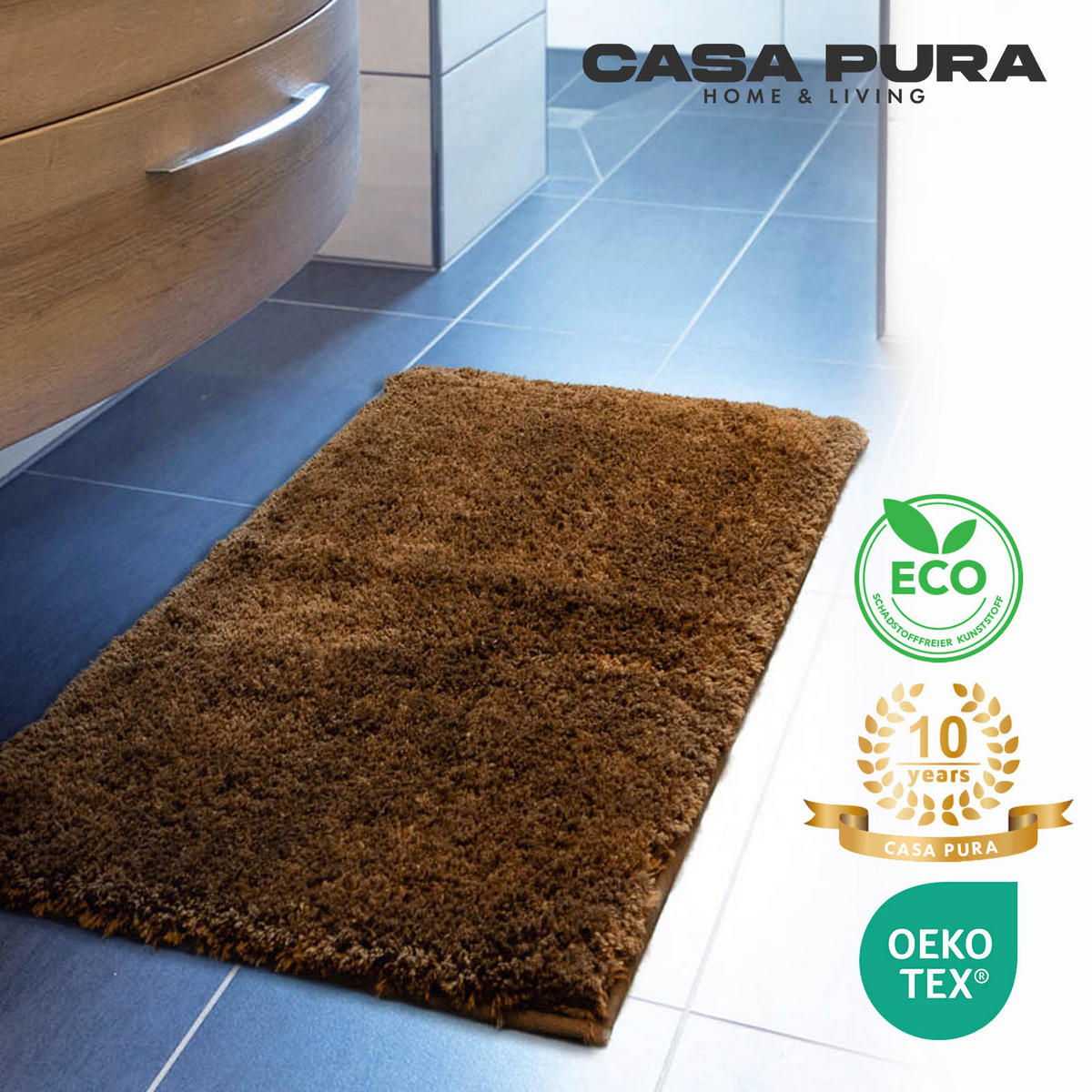 BADEMATTE SKY Braun 50/80 cm  - Braun, Basics, Kunststoff/Textil (50/80cm) - Floordirekt