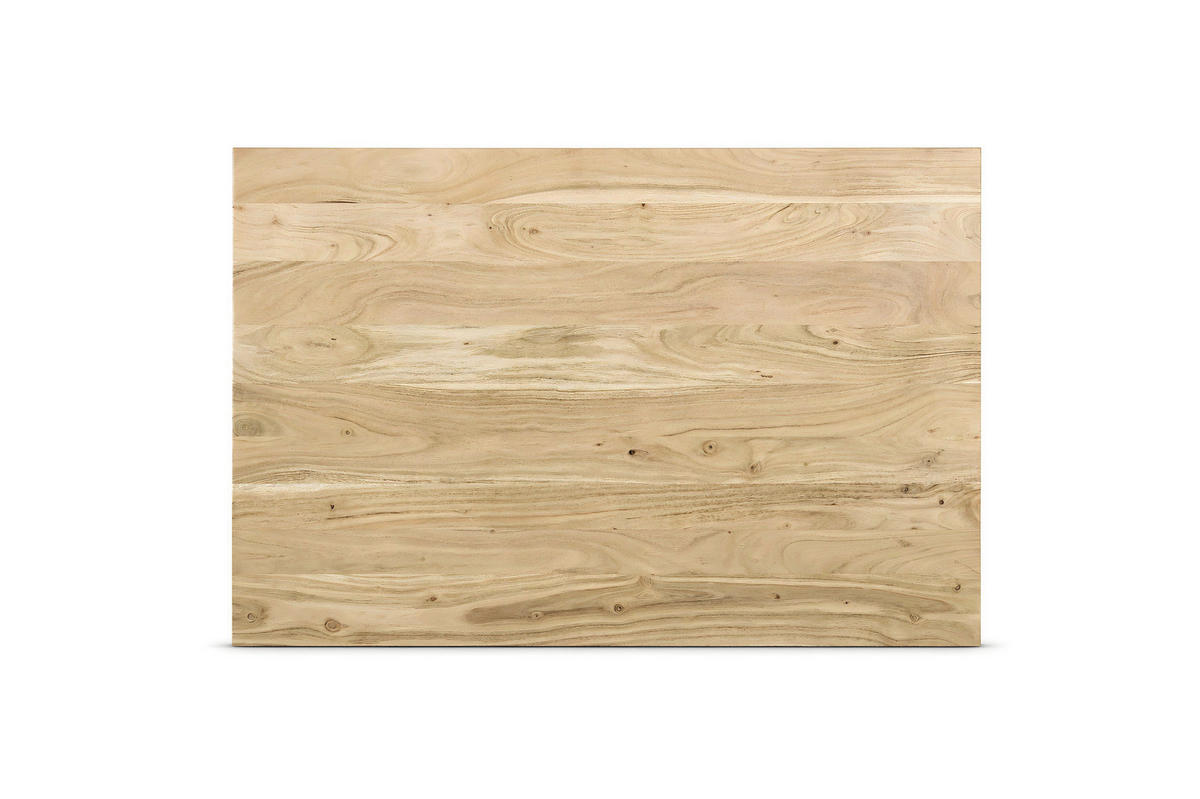 ESSTISCH 120/80/76 cm Echtholz  Holz, Metall rechteckig Akaziefarben  - Schwarz/Akaziefarben, MODERN, Holz/Metall (120/80/76cm) - MID.YOU