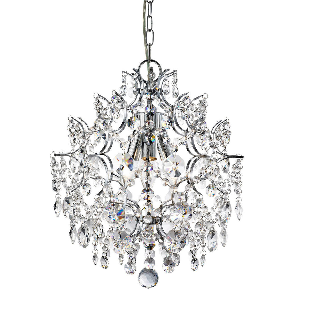 KRISTALNA VISEČA SVETILKA - barve kroma, Design, kovina/steklo (38/162cm)