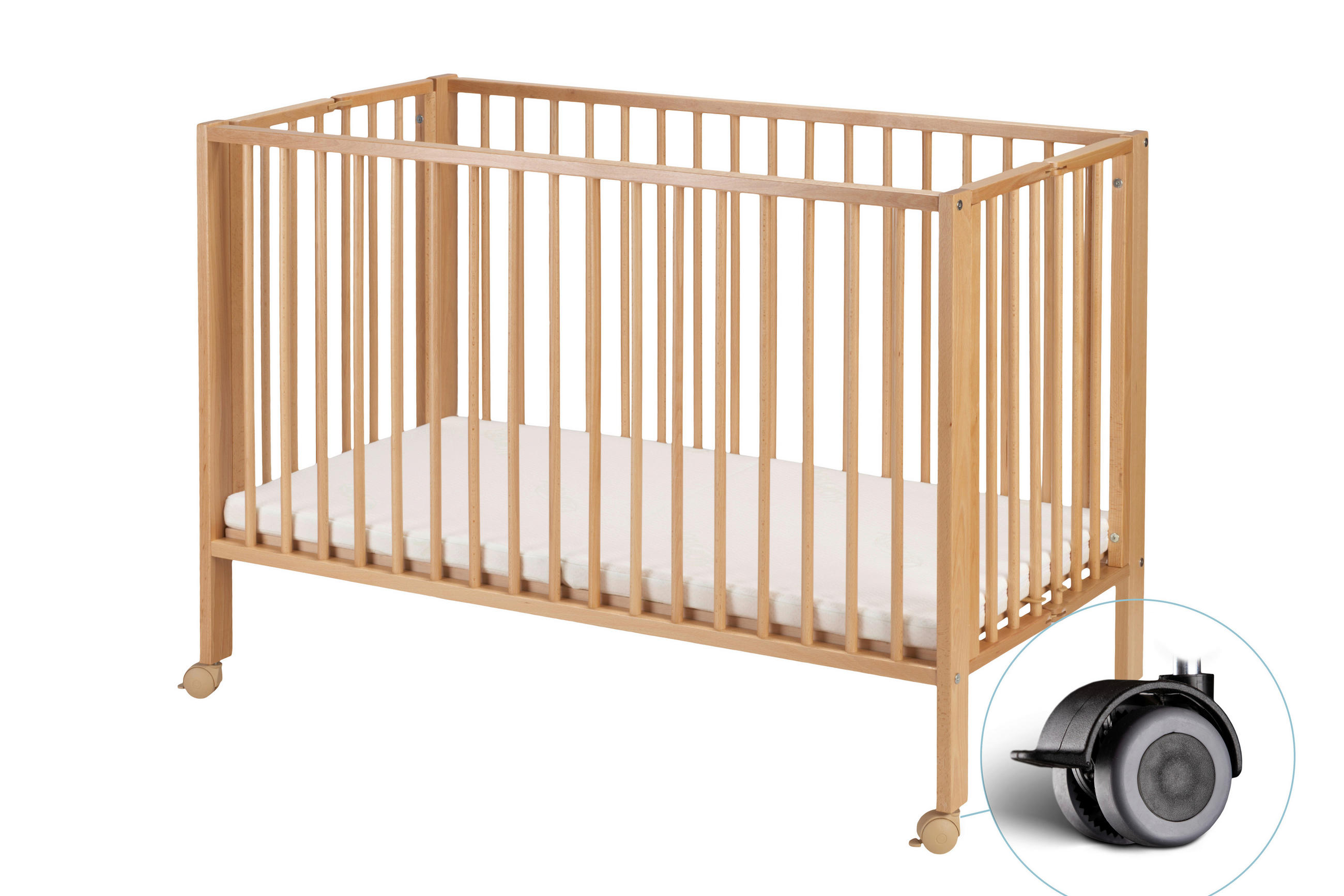 tiSsi Reisebett Jori Buche 120x60x72 cm