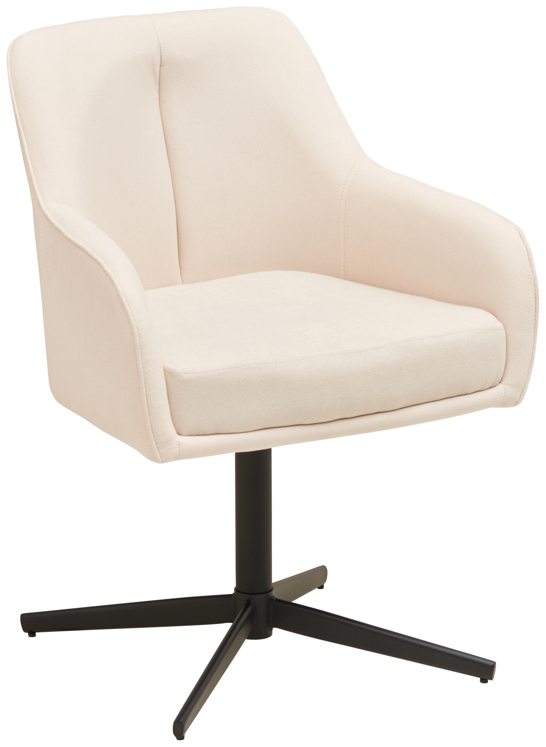 ARMLEHNSTUHL  in Eisen beschichtet  - Beige/Schwarz, MODERN, Textil/Metall (61/83/62cm) - Livetastic