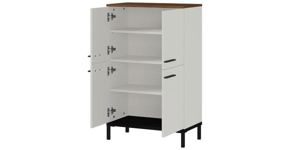 HIGHBOARD melaminharzbeschichtet  - Kaschmir/Nussbaumfarben, MODERN, Holzwerkstoff/Metall (60/97/34cm) - Xora