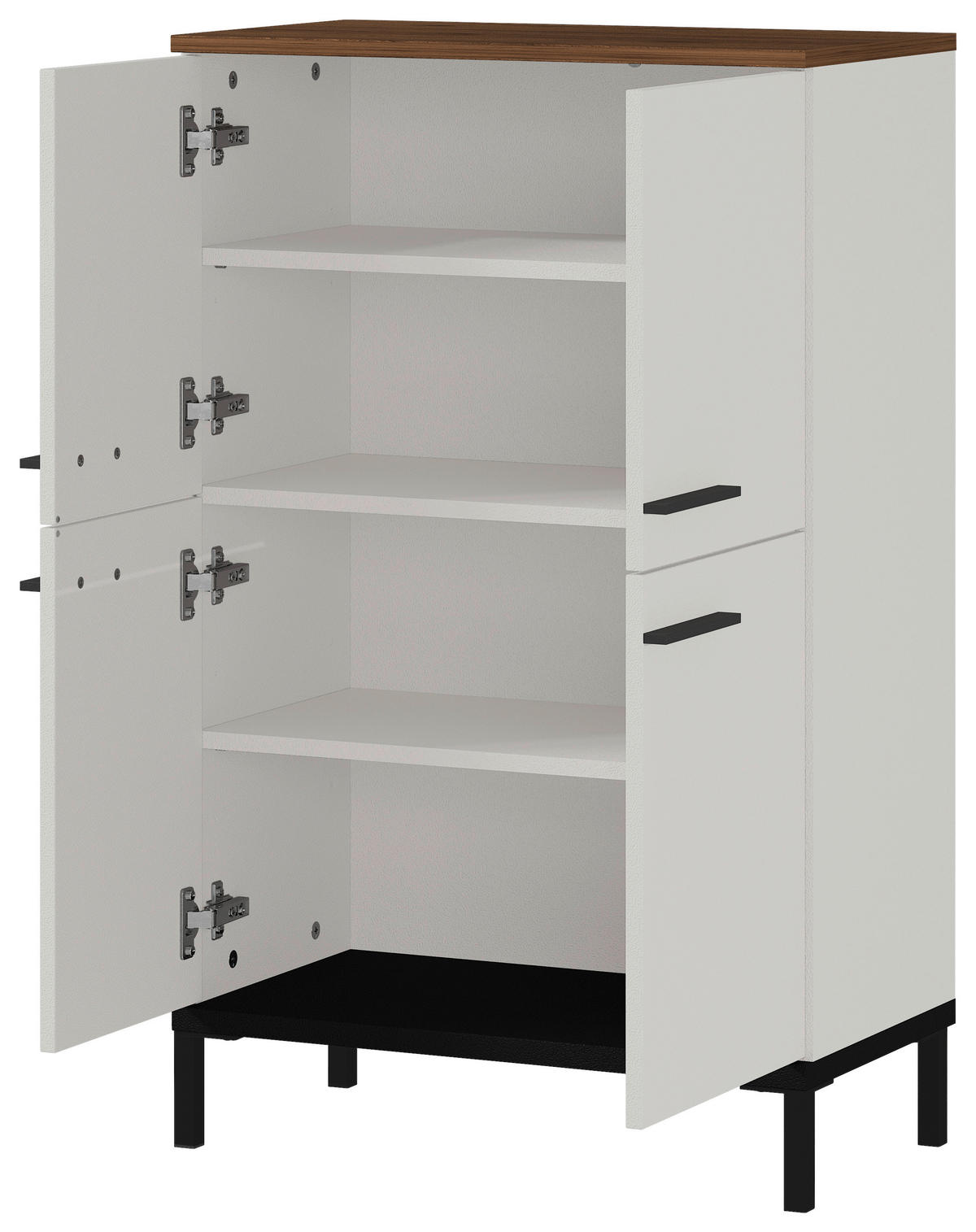 VYSOKÁ KOMODA, černá, barvy ořechu, kašmírová, 60/97/34 cm - černá/kašmírová, Moderní, kov/kompozitní dřevo (60/97/34cm) - Xora