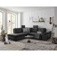 ECKSOFA in Mikrovelours Schwarz  - Schwarz, KONVENTIONELL, Kunststoff/Textil (217/265cm) - Carryhome