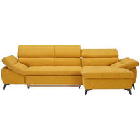 SEDEŽNA GARNITURA, mikrovlakna rumena  - rumena/črna, Design, umetna masa/tekstil (297/171cm) - Stylife